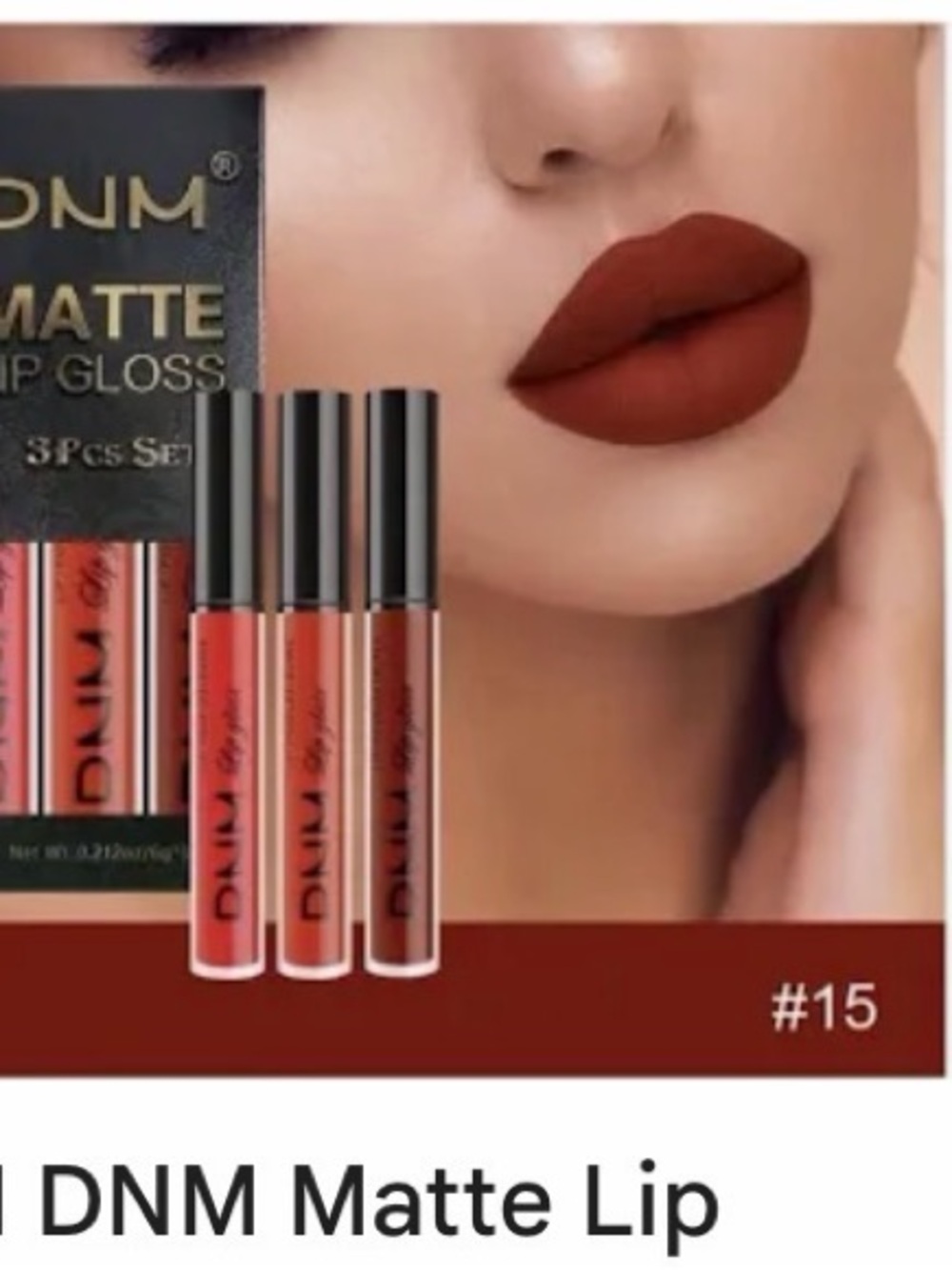 NIB DNM Matte Lip Gloss 3-Piece Set - Red Shades 13, 14, 15